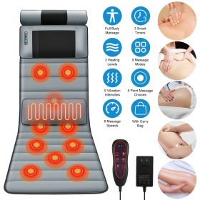 Full Body Electric Massage Mat with Heat Vibration Massage Pad Cushion Back Massage Mattress Chair Pad with Neck Massager Lumbar Pillow with 10 V