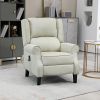 HOMCOM Vibrating Massage Recliner Chair with Heat, Beige Wingback Push Back Chair, Ultimate Living Room Comfort