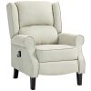 HOMCOM Vibrating Massage Recliner Chair with Heat, Beige Wingback Push Back Chair, Ultimate Living Room Comfort