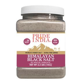 Himalayan Black Salt Extra-Fine Grind Powder 2.2 Lbs - Rarest & Enriched W/84+ Natural Minerals- Low Sodium- Mineral Rich Nutrition and Enhanced