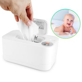 1Pc Baby Wipe Warmer With 3 Temperature Settings Type C Powered Baby Wet Wipes Dispenser With Night Light Large Capacity Diaper Wipe Warmer For B (Color: White)