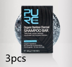 Hand-Extracted Soap Shampoo Bamboo Charcoal Shampoo Soap (Option: 3PCS)