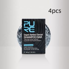 Hand-Extracted Soap Shampoo Bamboo Charcoal Shampoo Soap (Option: 4PCS)