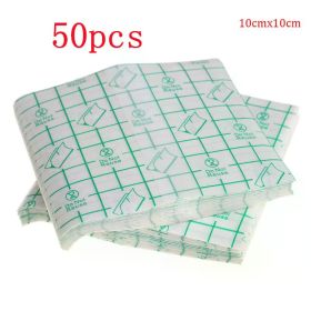 50/100 Pcs Catheter Fixation Tape Bandage Pu Film Wound Waterproof and Bacterial Isolation Swimming Private Waterproof Patch (Color: 50pcs 10 X 10 CM)