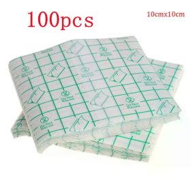 50/100 Pcs Catheter Fixation Tape Bandage Pu Film Wound Waterproof and Bacterial Isolation Swimming Private Waterproof Patch (Color: 100pcs 10 X 10 CM)