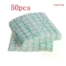 50/100 Pcs Catheter Fixation Tape Bandage Pu Film Wound Waterproof and Bacterial Isolation Swimming Private Waterproof Patch (Color: 50pcs 7 X 7 CM)