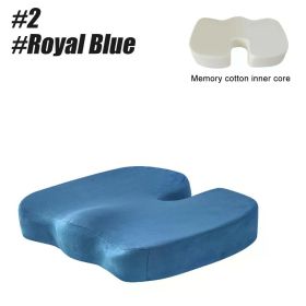 1Pcs Coccyx Seat Cushion Memory Foam U-Shaped Pillow for Chair Cushion Pad Car Office for Tailbone Pain Massage Pillow (Color: 2-Royal Blue)