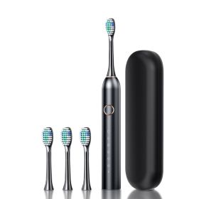 Remarkable Goodz Electric Toothbrush With 4 Brush Heads (Color: Black)