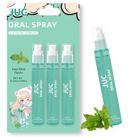 3 Count Mint Breath Spray Mouth Spray Breath Freshener Oral Care for All Ages 0.33OZ (10ML) Cool Mint/Peach Flavor (Color: Green)