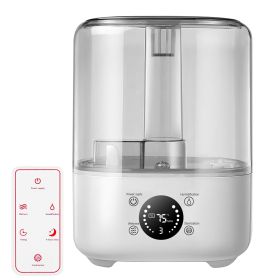 5L/1.32Gal Ultrasonic Air Humidifier Electric Mist Humidifier with Temperature Humidity Sensor Timer Setting UV Light Adjustable Mist Level Quiet Esse (Option: remote_wh)