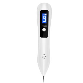 1Pc Skin Tag Repair Kit Portable Beauty Equipment Multi-Level With Home Usage USB Charging LCD Level Adjustable 6 Replaceable Needles (Color: White)