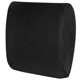 Lumbar Support Pillow Memory Foam Back Cushion with 3D Mesh Cover for Car Office Chair (Option: Black)