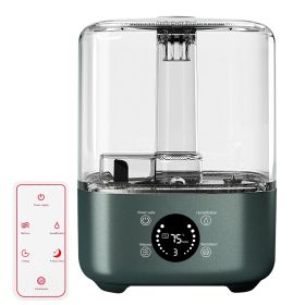 5L/1.32Gal Ultrasonic Air Humidifier Electric Mist Humidifier with Temperature Humidity Sensor Timer Setting UV Light Adjustable Mist Level Quiet Esse (Option: remote_gr)